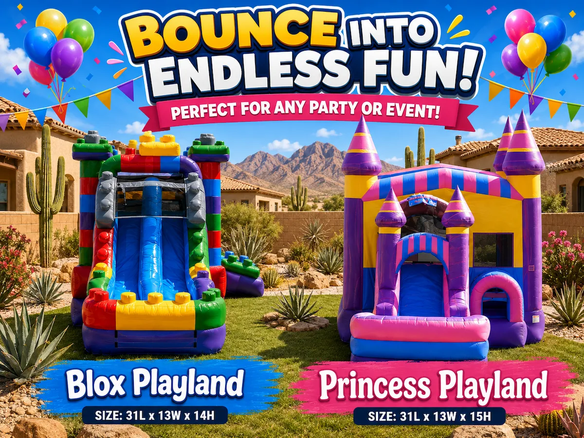 Blox Playland and Princess Playland combo bounce house rentals